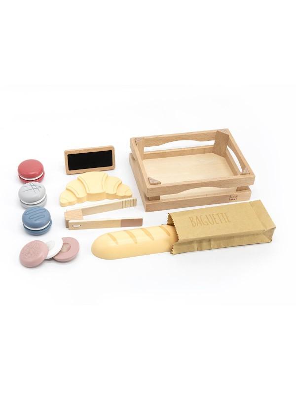 Label Label houten baguette set: stijlvol, duurzaam en ideaal voor rollenspel. Voor kindjes vanaf 2 jaar.