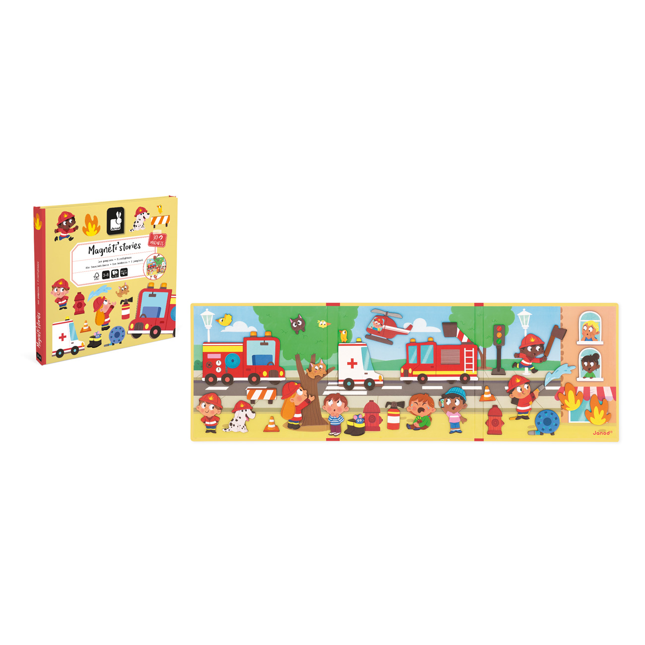 Magneti’Stories Brandweer – speelboek met 30 magneten. Ideaal voor creatief spel.