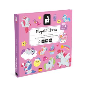 Janod Magneetboek Eenhoorns: creëer magische scènes met stevige magneten. Perfect voor creatief spel!