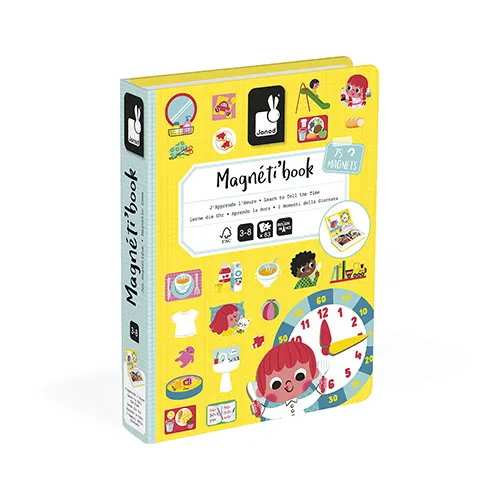 Leer klok kijken met het Janod Magneetboek Klok Kijken. Educatief en leuk magnetisch speelgoed vanaf 3 jaar.