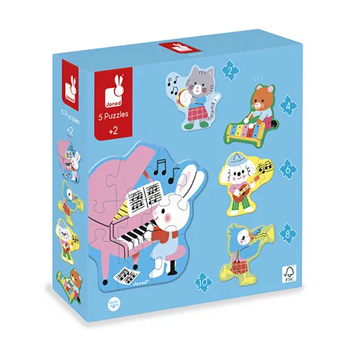 Een superleuke puzzel van Janod. Maak kennis met puzzelen in dit toffe muziekthema