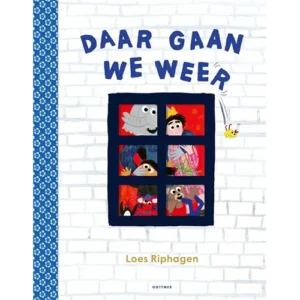 Ontdek Daar gaan we weer! van Loes Riphagen. Een vrolijk prentenboek vol herkenbare momenten, humor en kleurrijke illustraties voor peuters en kleuters.