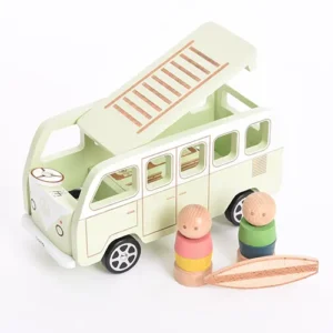 De Tickit houten Adventure Camper is perfect voor fantasierijk en open einde spel. Met 2 figuren, surfplank en uitneembaar bed/keukengedeelte.