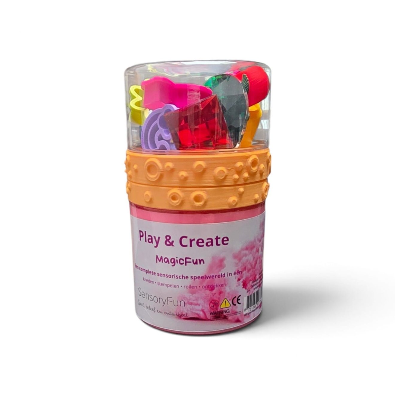 Op zoek naar sensorisch speelgoed? Met SensoryFun MagicFun kunnen kinderen stempelen, vormen maken en kleurrijke schatten verstoppen in roze magisch zand